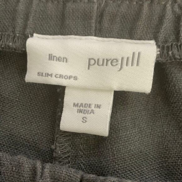 J. Jill Pure Jill Collection 100% Linen Slim Crops Pant Gray Size Small - Picture 4 of 8